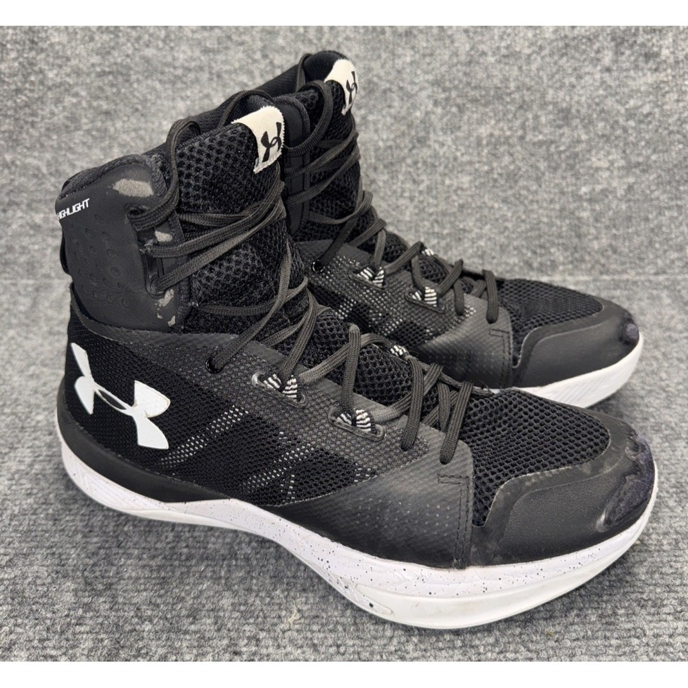 Under Armour Highlight Basketball Shoe Women's Size 10.5 Black/White Used